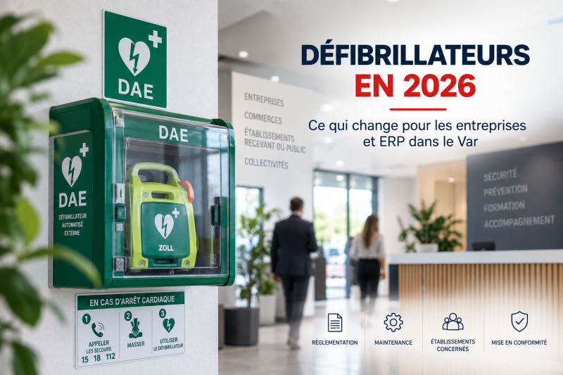 Défibrillateurs en 2026 : ce qui change pour les entreprises et ERP dans le Var